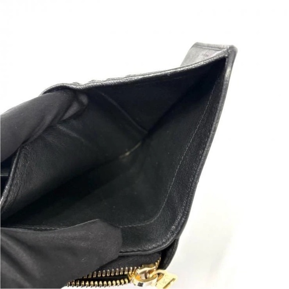 Yves Saint Laurent Black Leather Wallet with Gold Zipper - Picture 10 of 11